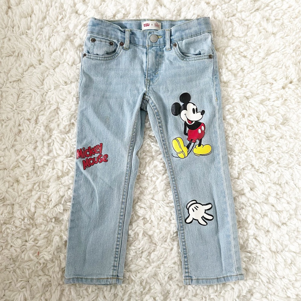 Levi's x Disney Mickey Mouse Limited Edition Slim Toddler Jeans Size 4 R…